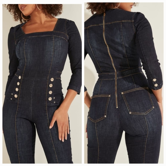 NWT GUESS Blue Guitar Monic Jumpsuit - Picture 5 of 7